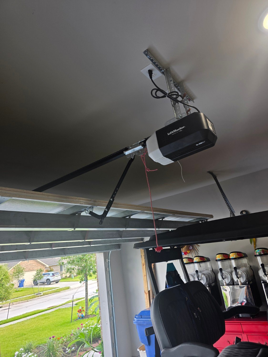 Garage door opener photographed on a Garage Pros Houston service call in Texas City, Texas